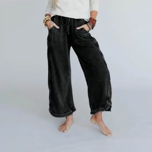 TBN So Comfy Wide Leg Pant Cropped Length Size SM
